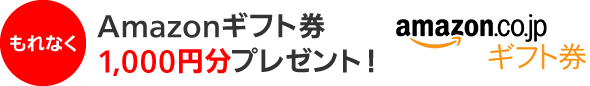 もれなくAmazonギフト券1,000円分プレゼント!