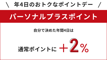 年4日のおトクなポイントデー パーソナルプラスポイント