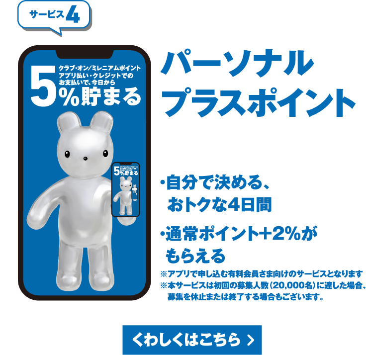 サービス4 パーソナルプラスポイント くわしくはこちら