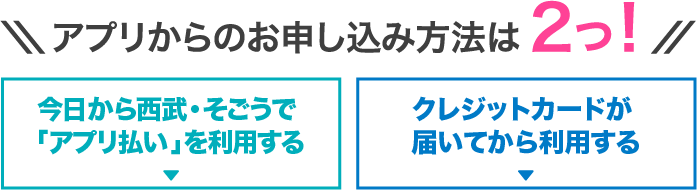 アプリからのお申し込み方法は２つ！