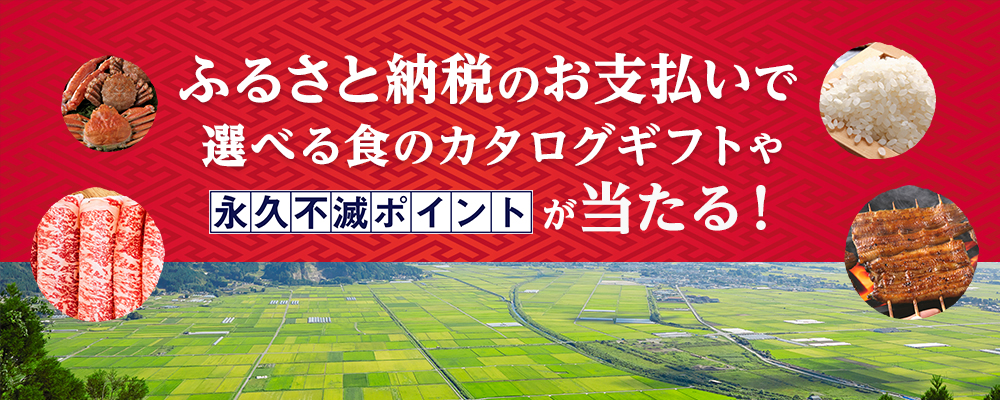 ふるさと納税のお支払いで、選べる食のカタログギフトなどが当たる