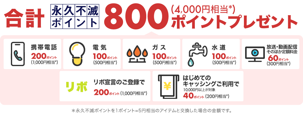 合計 永久不滅ポイント800ポイントプレゼント
