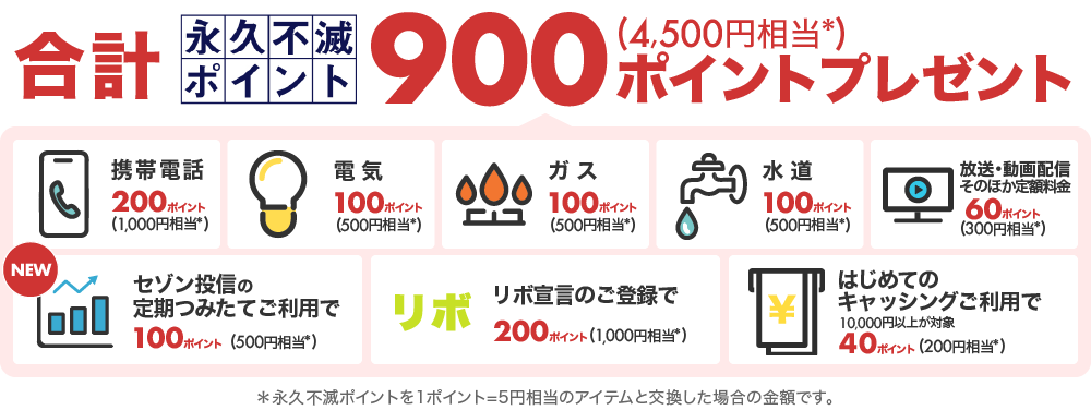 合計 永久不滅ポイント900ポイントプレゼント