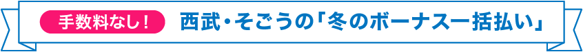 手数料なし！西武・そごうの夏のボーナス一括払い