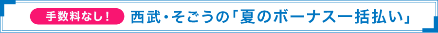 手数料なし!西武・そごうの「夏のボーナス一括払い」