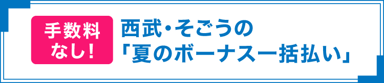 手数料なし!西武・そごうの「夏のボーナス一括払い」