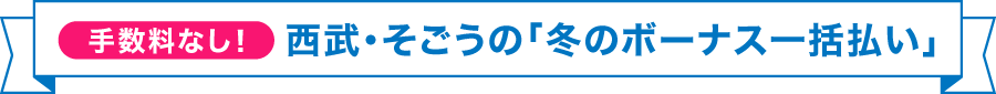 手数料なし！西武・そごうの「冬のボーナス一括払い」