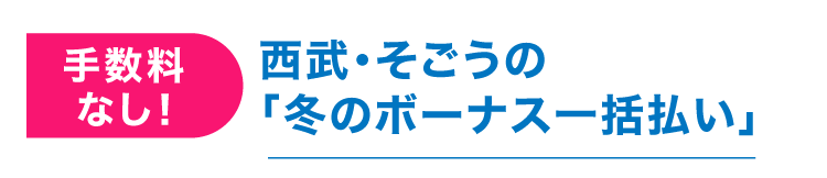 手数料なし!西武・そごうの「冬のボーナス一括払い」