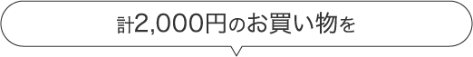 計2,000円のお買い物を