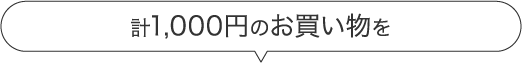 計1,000円のお買い物を